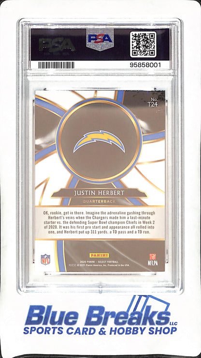 2020 Panini Select - Justin Herbert - Turbocharged - PSA 10 - Los Angeles Chargers - Football - #T24