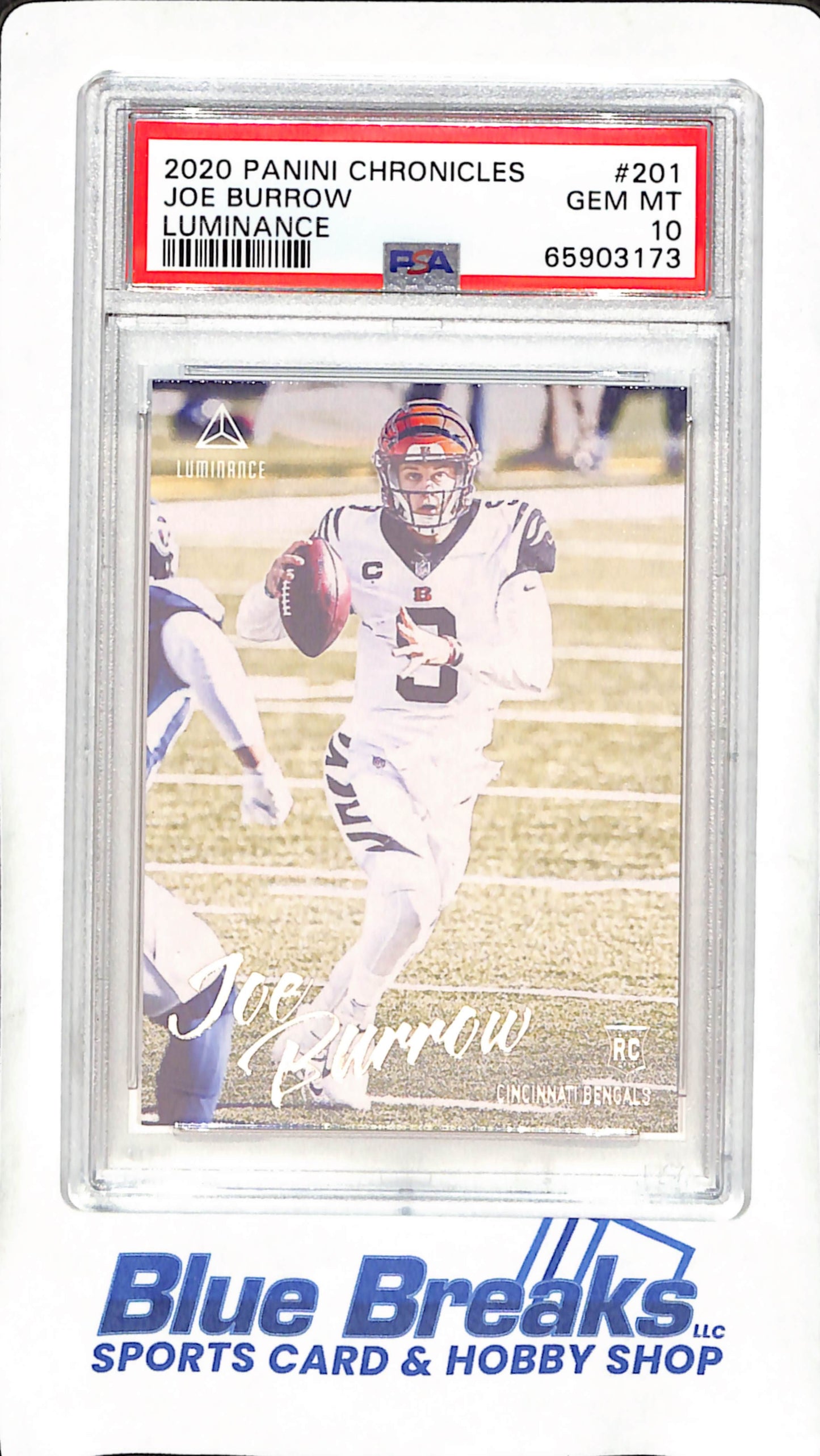 2020 Panini Chronicles - Joe Burrow - Luminance - PSA 10 - Cincinnati Bengals - Football - #201