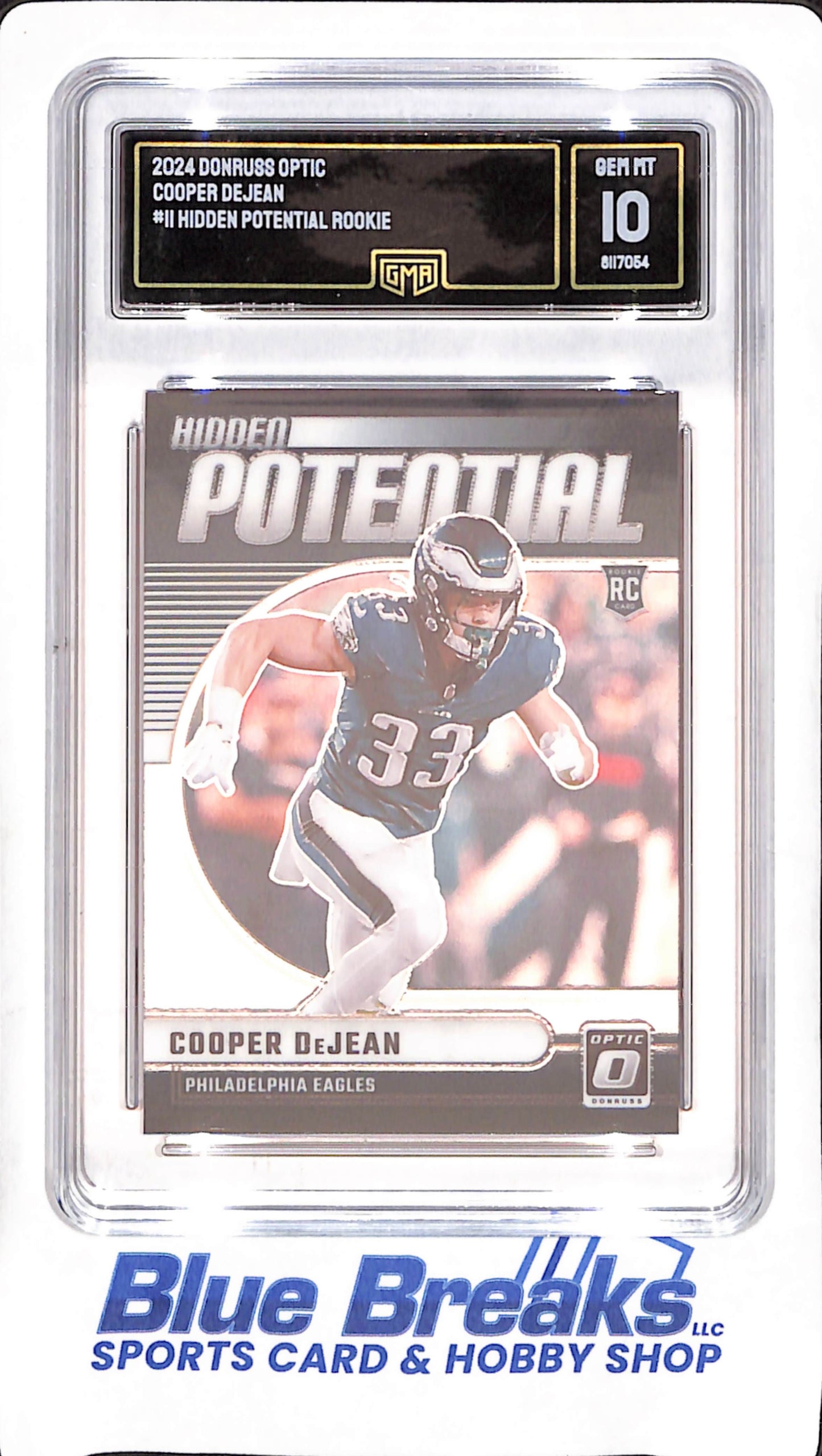 2024 Donruss Optic - Cooper DeJean - Hidden Potential - RC - GMA 10 - Philadelphia Eagles - Football - #11