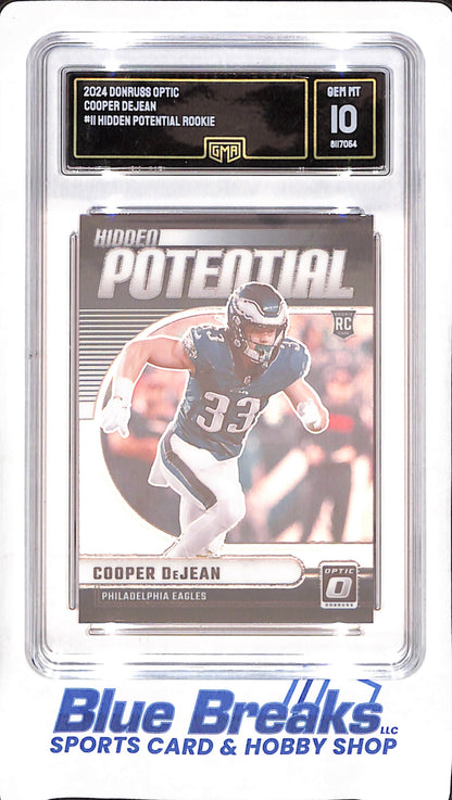 2024 Donruss Optic - Cooper DeJean - Hidden Potential - RC - GMA 10 - Philadelphia Eagles - Football - #11