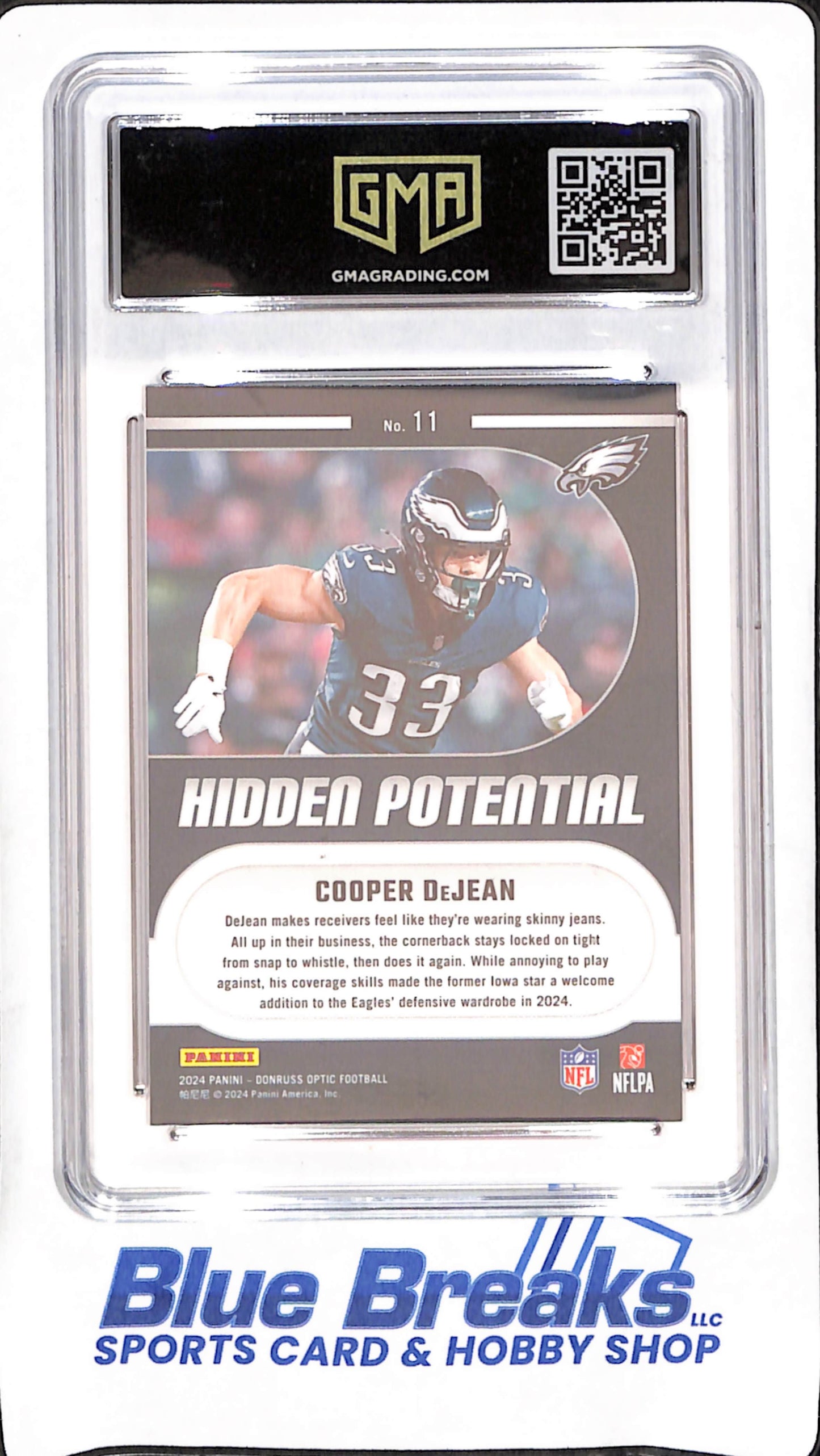 2024 Donruss Optic - Cooper DeJean - Hidden Potential - RC - GMA 10 - Philadelphia Eagles - Football - #11