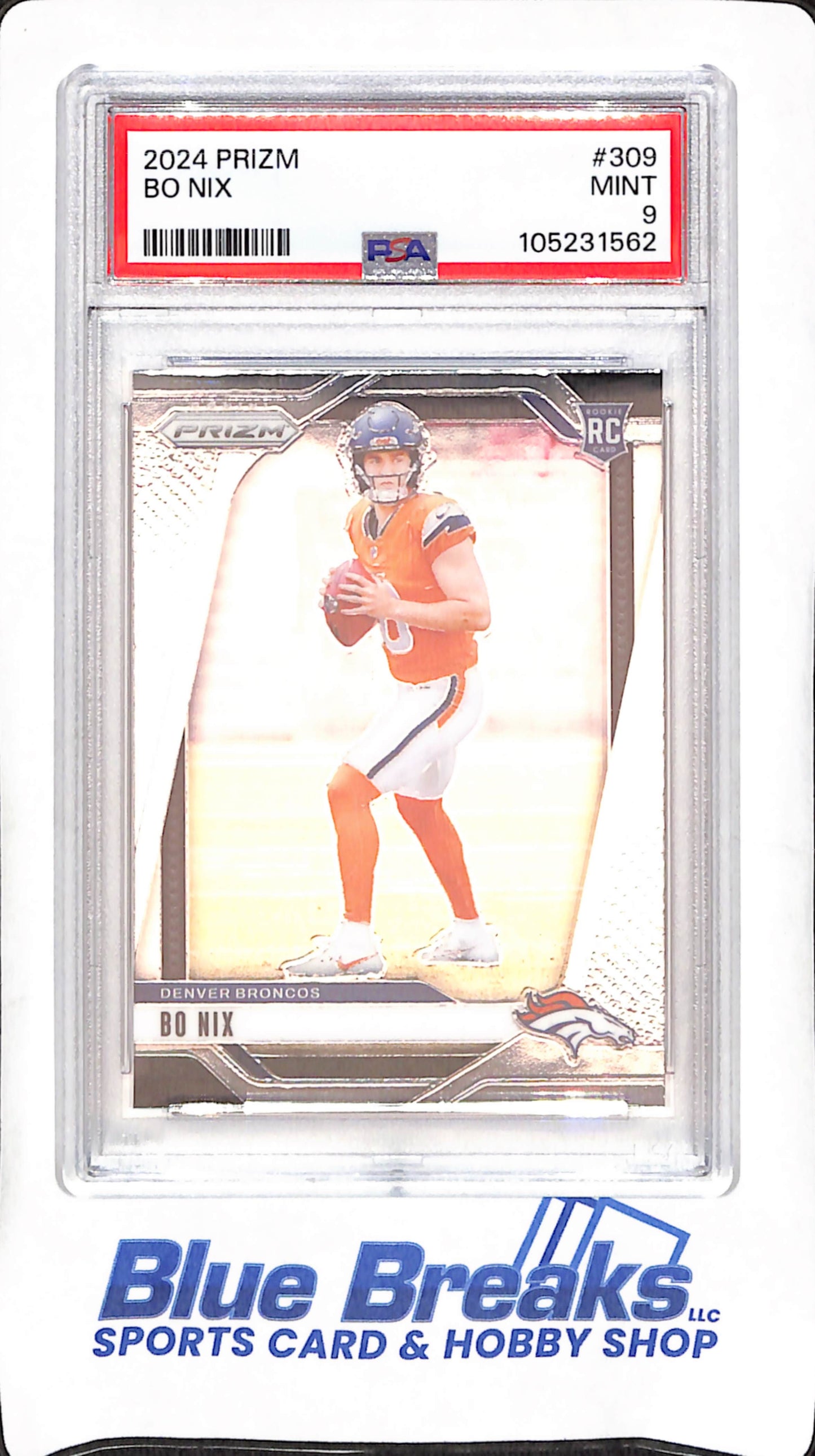 2024 Panini Prizm - Bo Nix - RC - PSA 9 - Denver Broncos - Football - #309