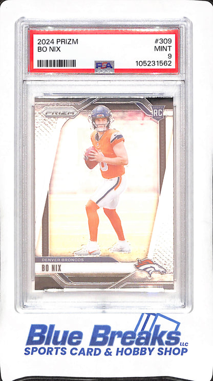 2024 Panini Prizm - Bo Nix - RC - PSA 9 - Denver Broncos - Football - #309