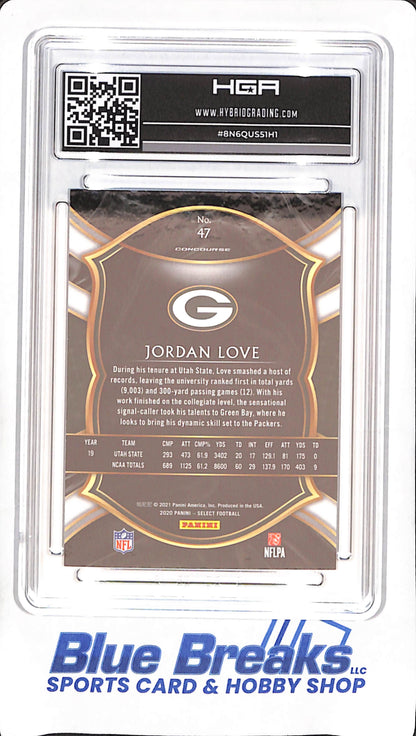 2020 Panini Select - Jordan Love - Concourse - HGA 9.5 - Green bay Packers - Football - #47