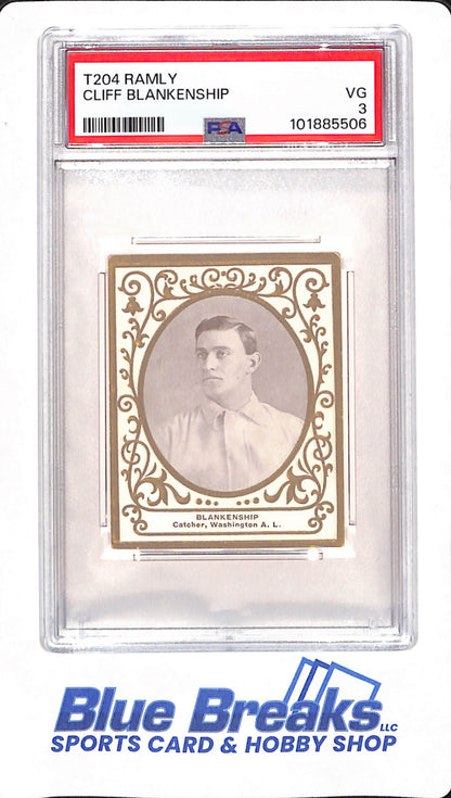 T204 Ramly - Cliff Blankenship - Baseball - Washington - PSA 3