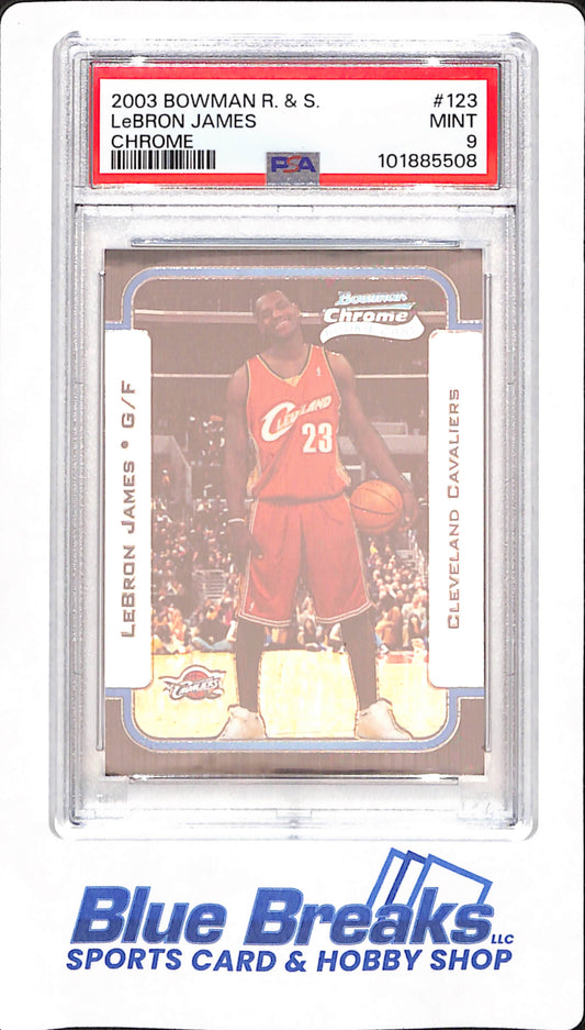 2003 Bowman - LeBron James - Basketball - Cleveland Cavaliers - Chrome - # 123 - PSA 9 - Rookie Card
