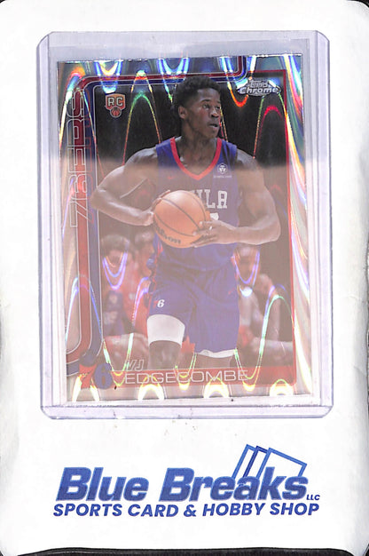 2025 Topps Chrome - VJ Edgecombe - RayWave Refractor - RC - Philadelphia 76ers - Basketball - #253