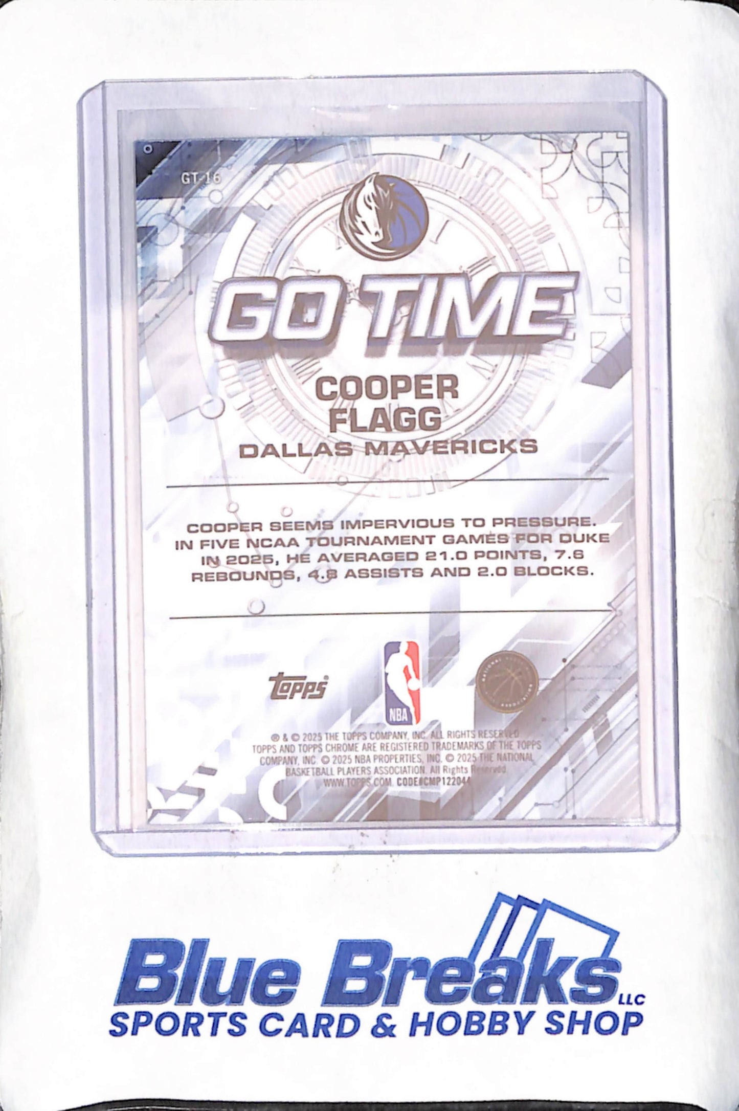 2025 Topps Chrome - Cooper Flagg - Go Time - RC - Dallas Mavericks - Basketball - #GT-16