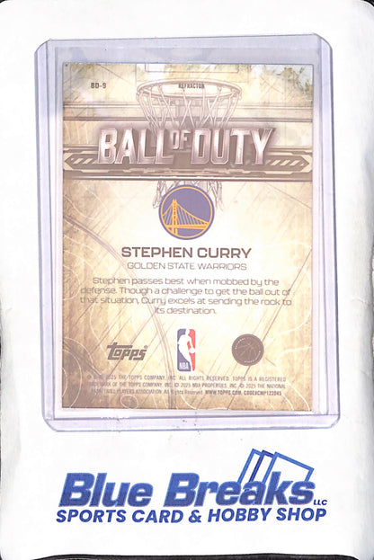 2025 Topps Chrome - Stephen Curry - Ball of Duty - Golden State Warriors - Basketball - #BD-9