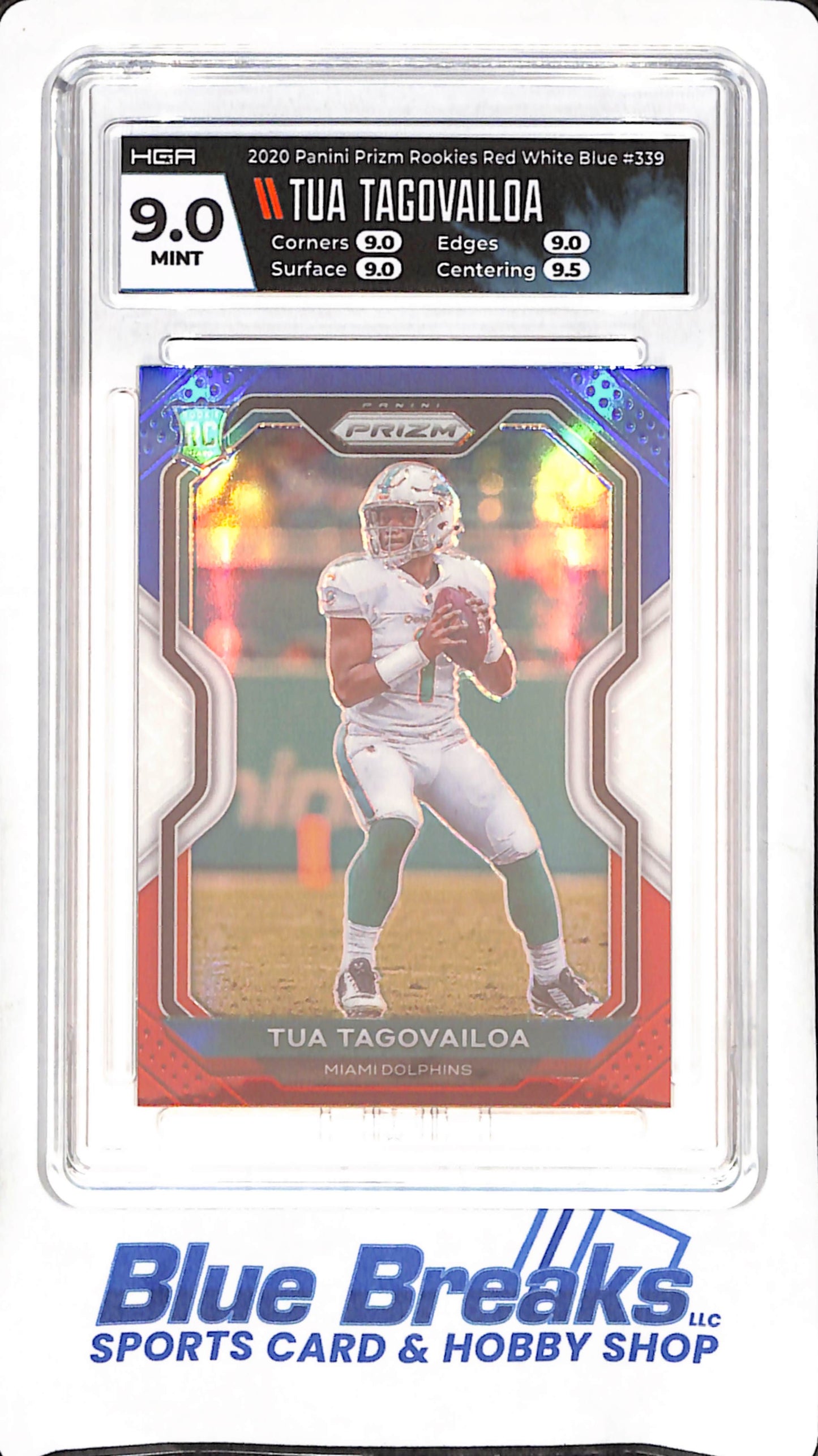2020 Panini Prizm - Tua Tagovailoa - Red White Blue - RC - HGA 9 - Miami Dolphins - Football - #339