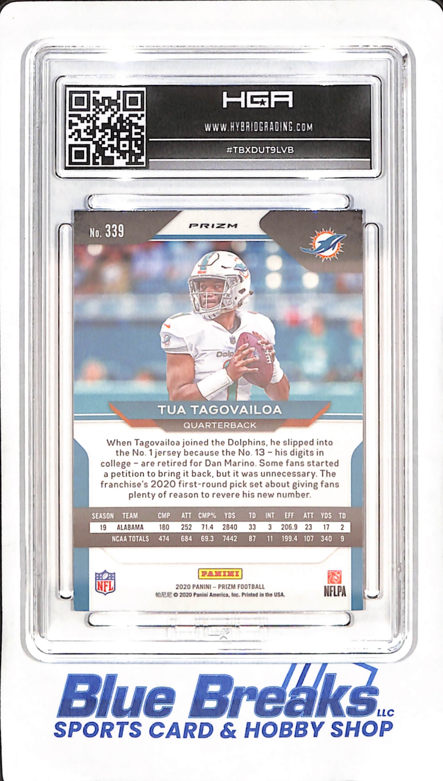 2020 Panini Prizm - Tua Tagovailoa - Red White Blue - RC - HGA 9 - Miami Dolphins - Football - #339