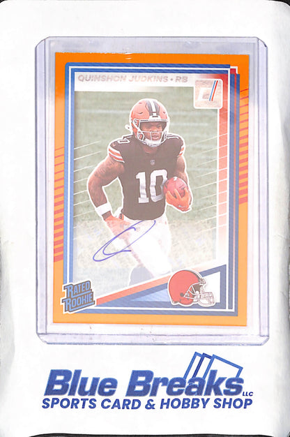 2024 Panini Donruss - Quinshon Judkins - Autograph - Orange Rated Rookie - Cleveland Browns - Football - #330