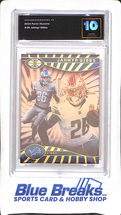 2024 Panini Illusions - Jahmyr Gibbs - AdvancedGrading 10 - Detroit Lions - Football - #26