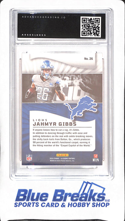 2024 Panini Illusions - Jahmyr Gibbs - AdvancedGrading 10 - Detroit Lions - Football - #26