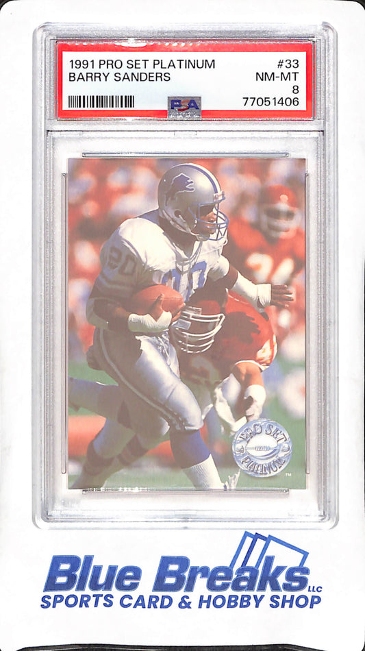 1991 Pro Set Platinum - Barry Sanders - PSA 8 - Detroit Lions - Football - #33