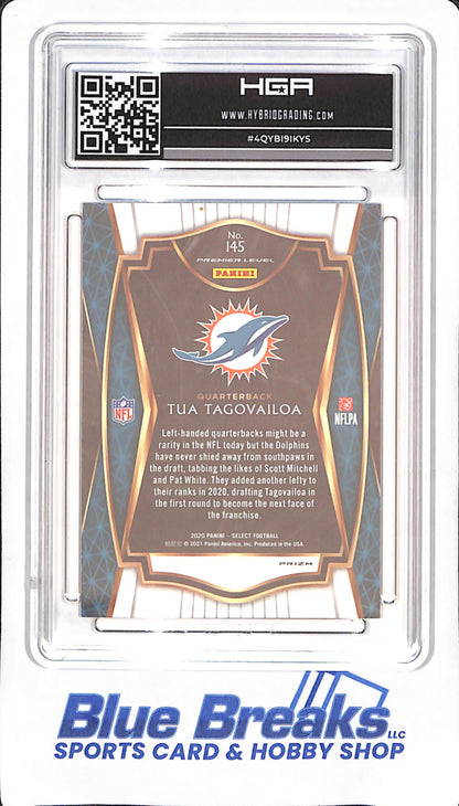 2020 Panini Select - Tua Tagovailoa - Silver Prizm - RC - Premier Level - HGA 10 - Miami Dolphins - Football - #145