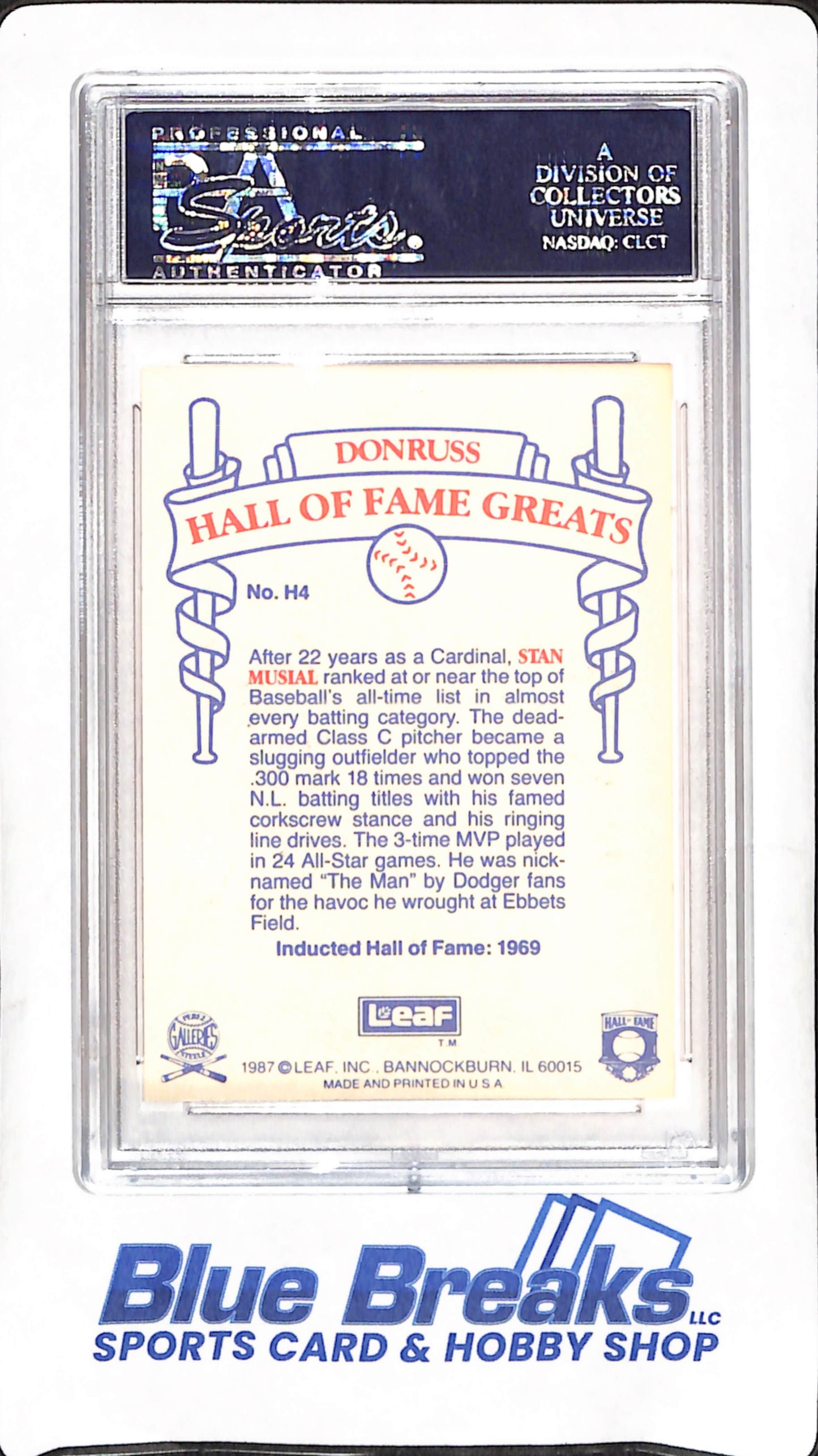 1987 Leaf - Stan Musial - Candy City Team - PSA 8.5 - St Louis Cardinals - Baseball - #H4