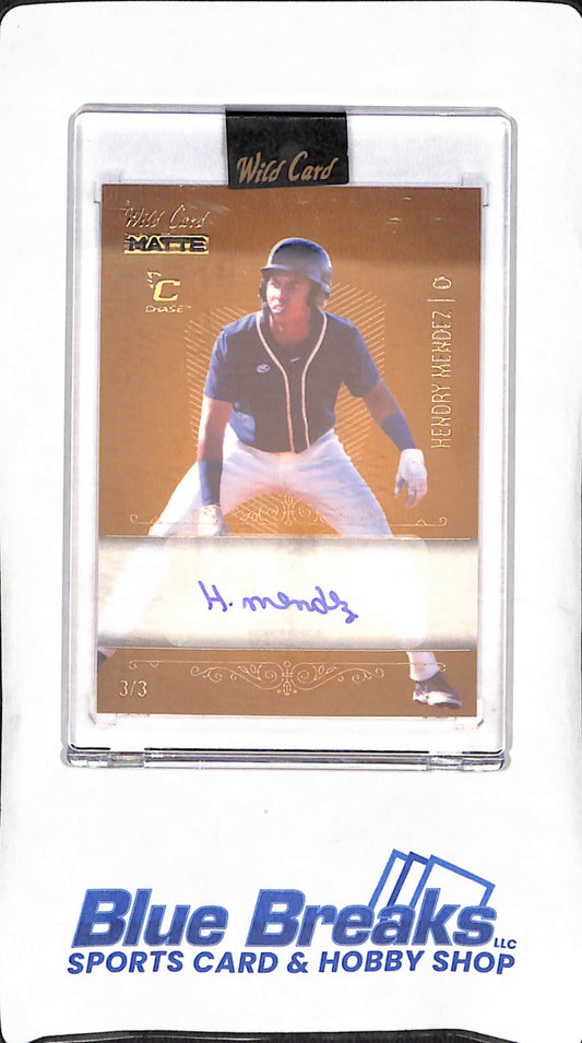 2024 Wild Card Matte - Hendry Mendez - Gold Autograph - 3/3 - Baseball - #BCA-HM