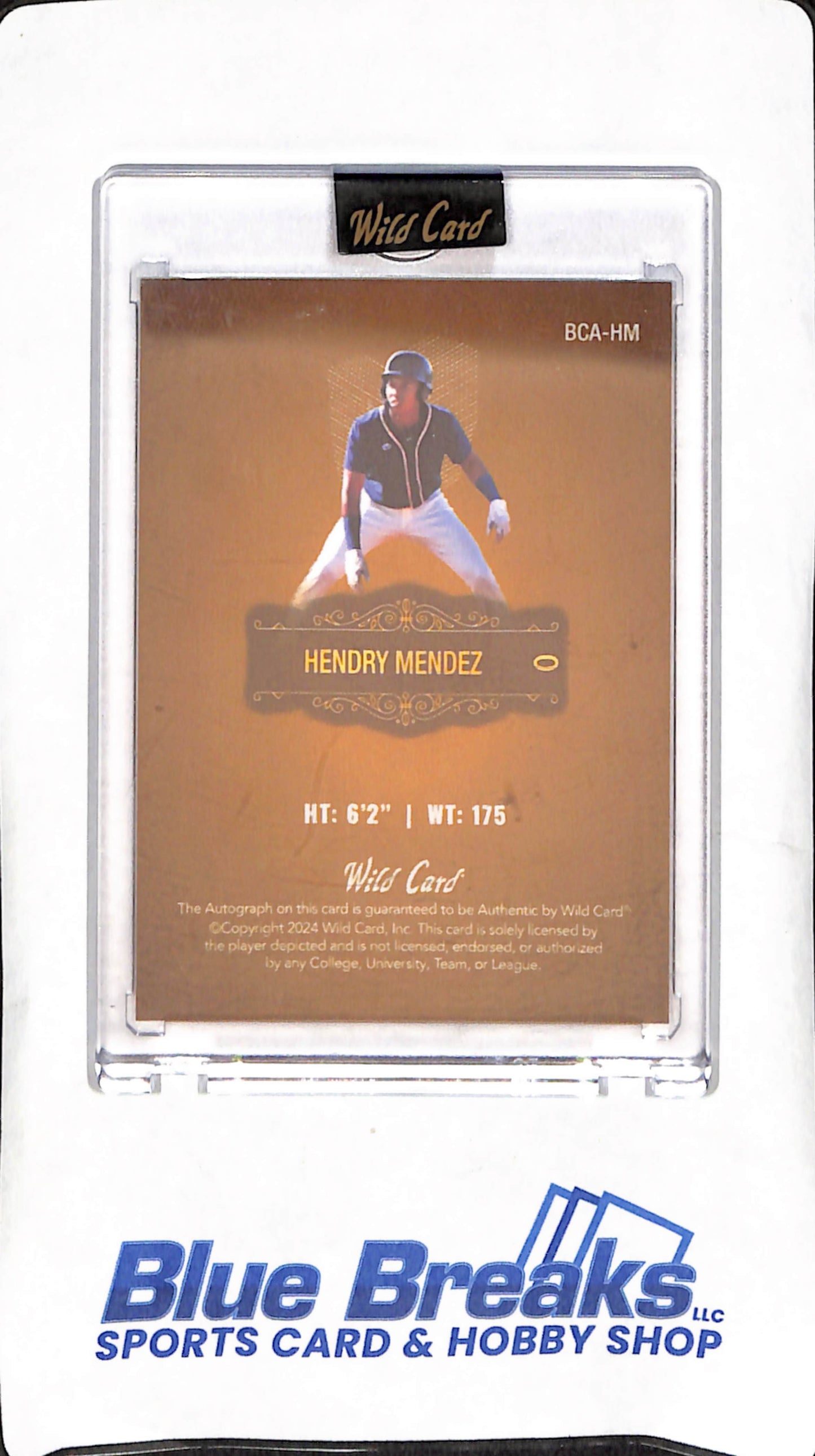 2024 Wild Card Matte - Hendry Mendez - Gold Autograph - 3/3 - Baseball - #BCA-HM