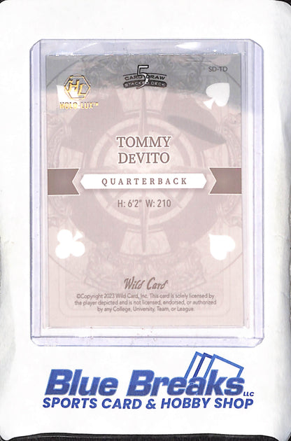 2023 Wild Card 5 Card Draw - Tommy DeVito - Holo-Lux - 1/1 - Rookie - New England Patriots - Football - #SD-TD