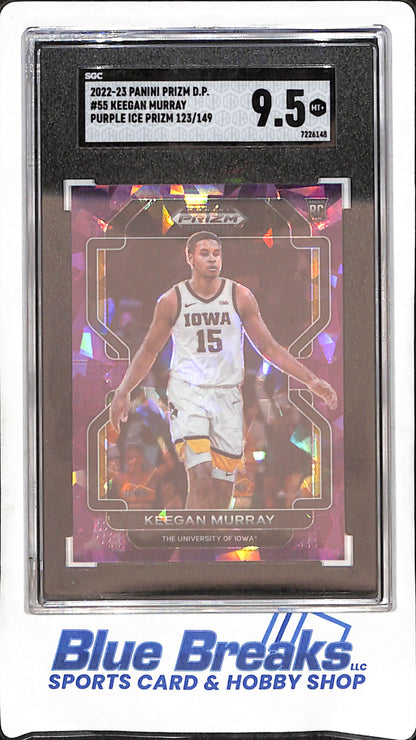 2022-23 Panini Prizm Draft Picks - Keegan Murray - Purple Ice Prizm - RC -123/149 - SGC 9.5 - The University of Iowa - Basketball - #55