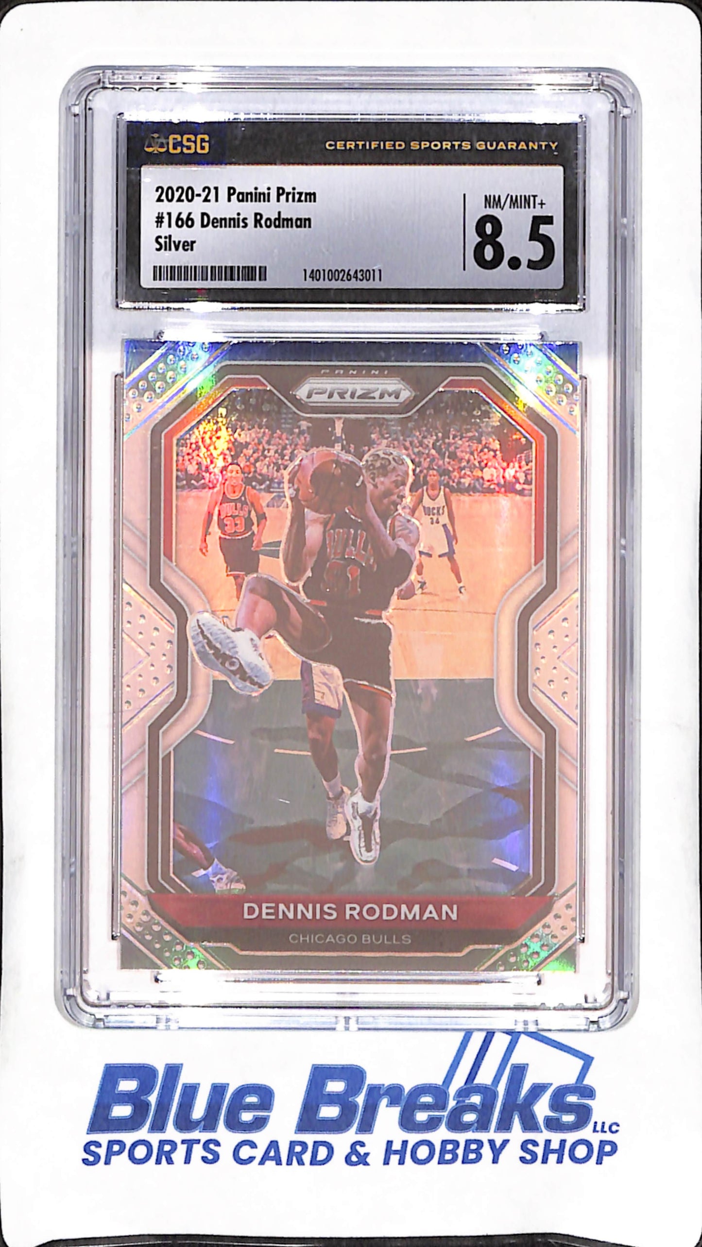 2020-21 Panini Prizm - Dennis Rodman - Silver Prizm - CSG 8.5 - Chicago Bulls - Basketball - #166