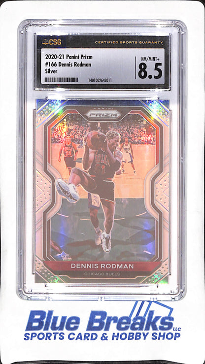 2020-21 Panini Prizm - Dennis Rodman - Silver Prizm - CSG 8.5 - Chicago Bulls - Basketball - #166