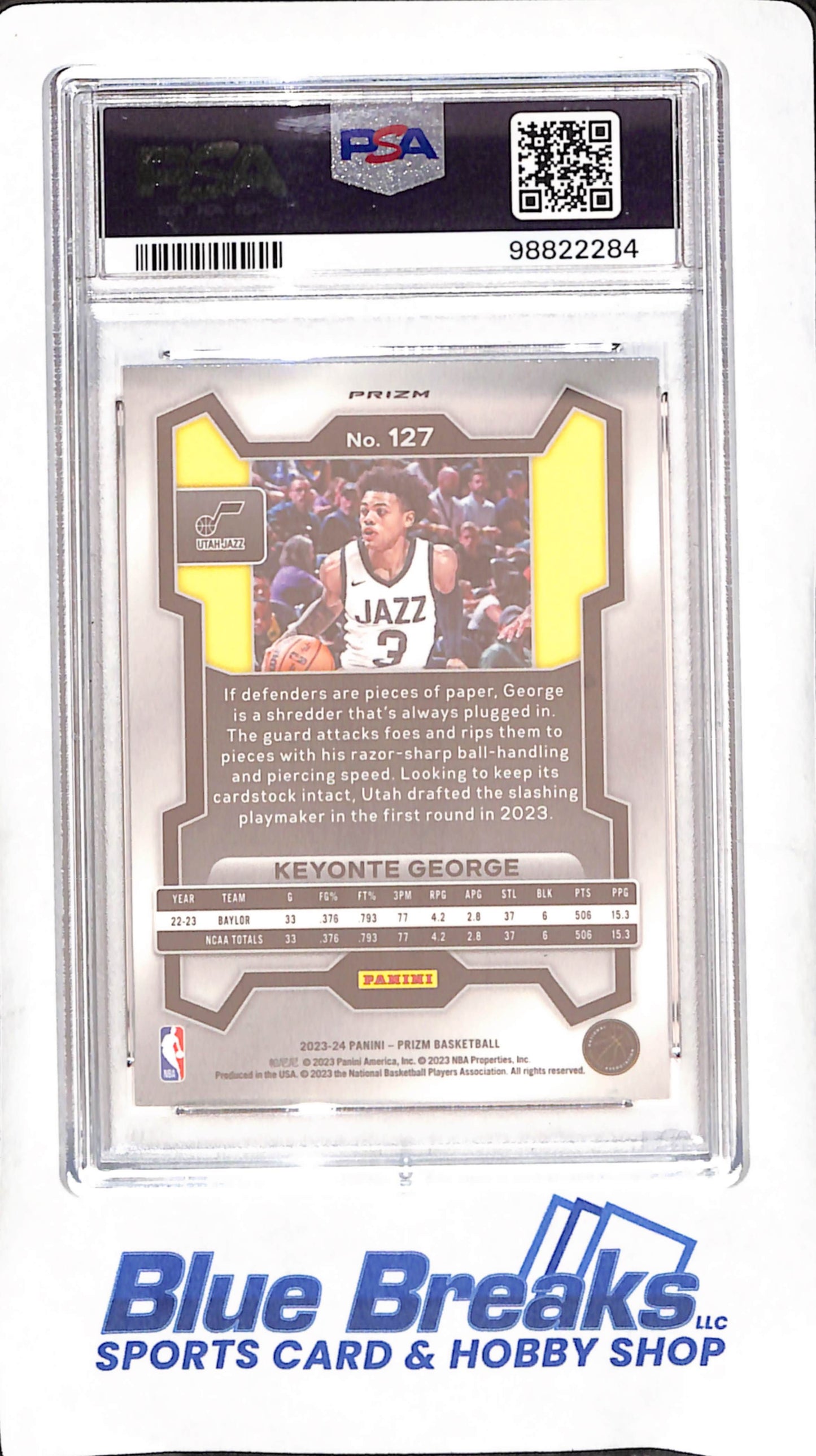 2023 Prizm - Keyonte George - Silver Prizm - PSA 9 - Utah Jazz - Basketball - #127