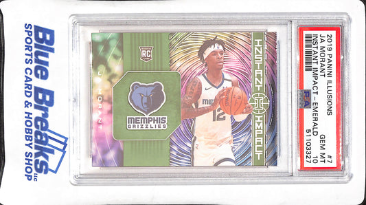 2019 Panini Illusions - Ja Morant - Instant Impact - Emerald - RC - PSA 10 - Memphis Grizzlies - Basketball - #7
