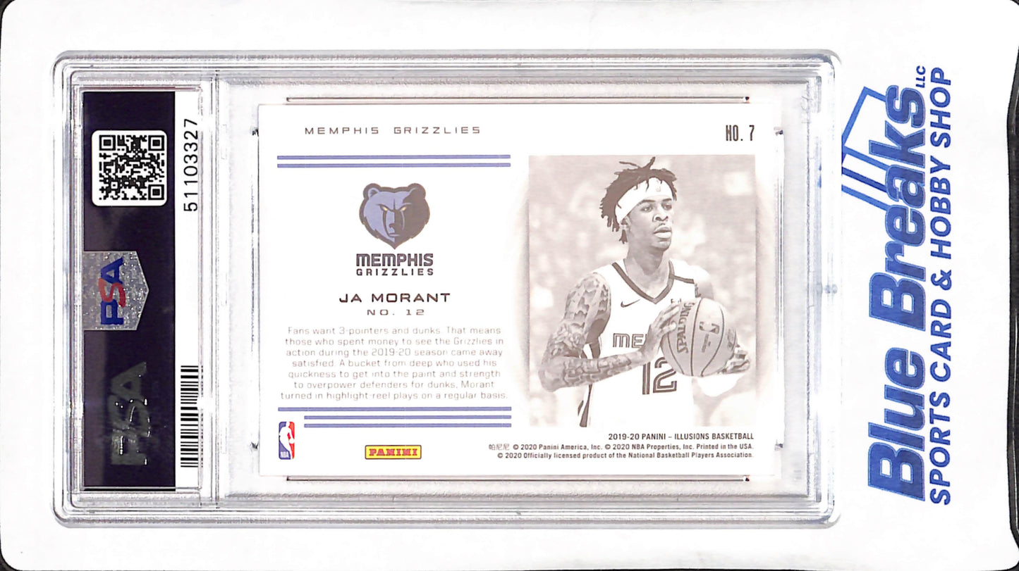 2019 Panini Illusions - Ja Morant - Instant Impact - Emerald - RC - PSA 10 - Memphis Grizzlies - Basketball - #7