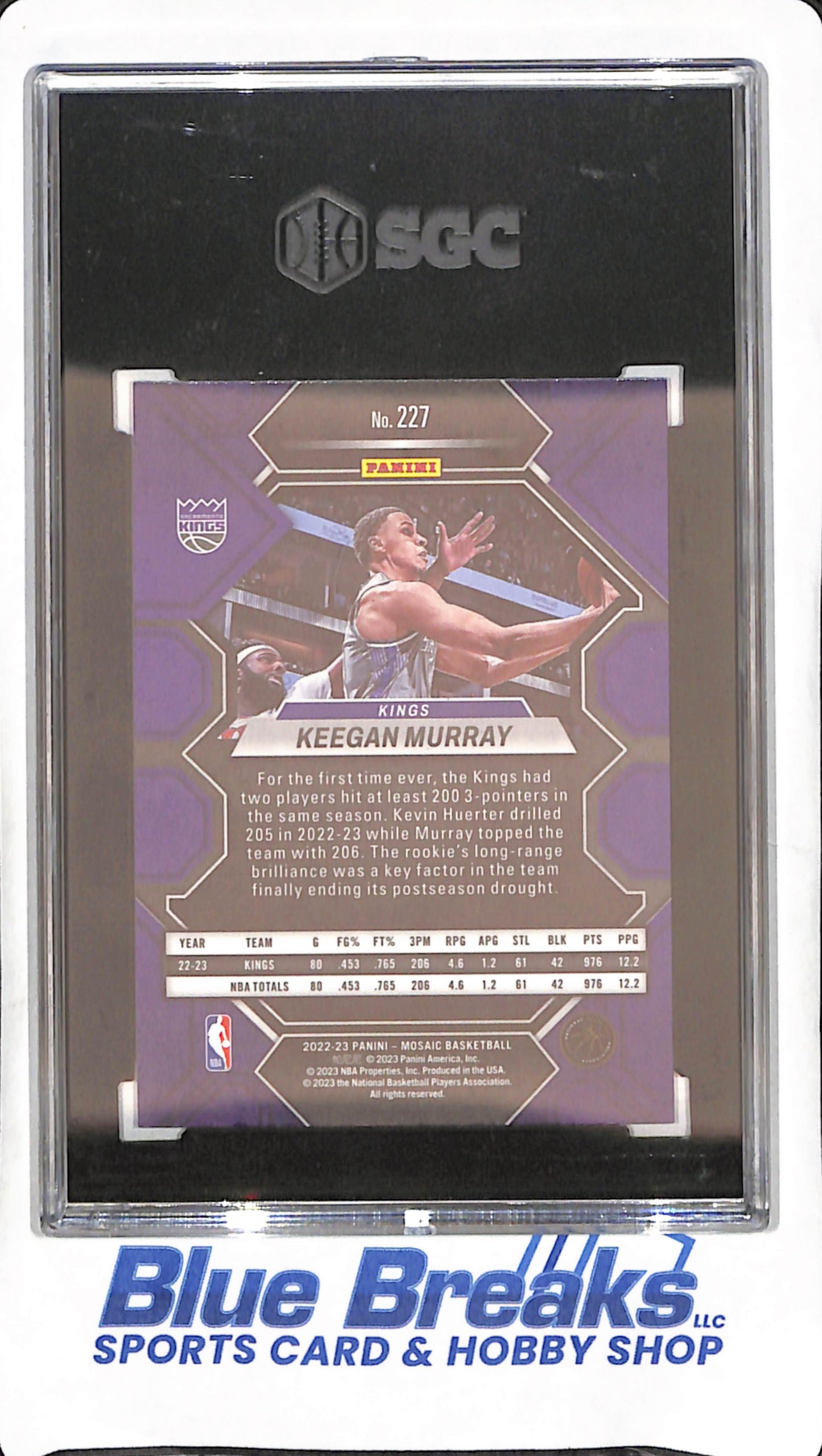 2022-23 Panini Mosaic - Keegan Murray - RC - SGC 10 - Sacramento Kings - Basketball - #227