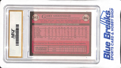 1989 Topps - Gary Sheffield - Rookie -  MintGrading 10 - Milwaukee Brewers - Baseball - #343