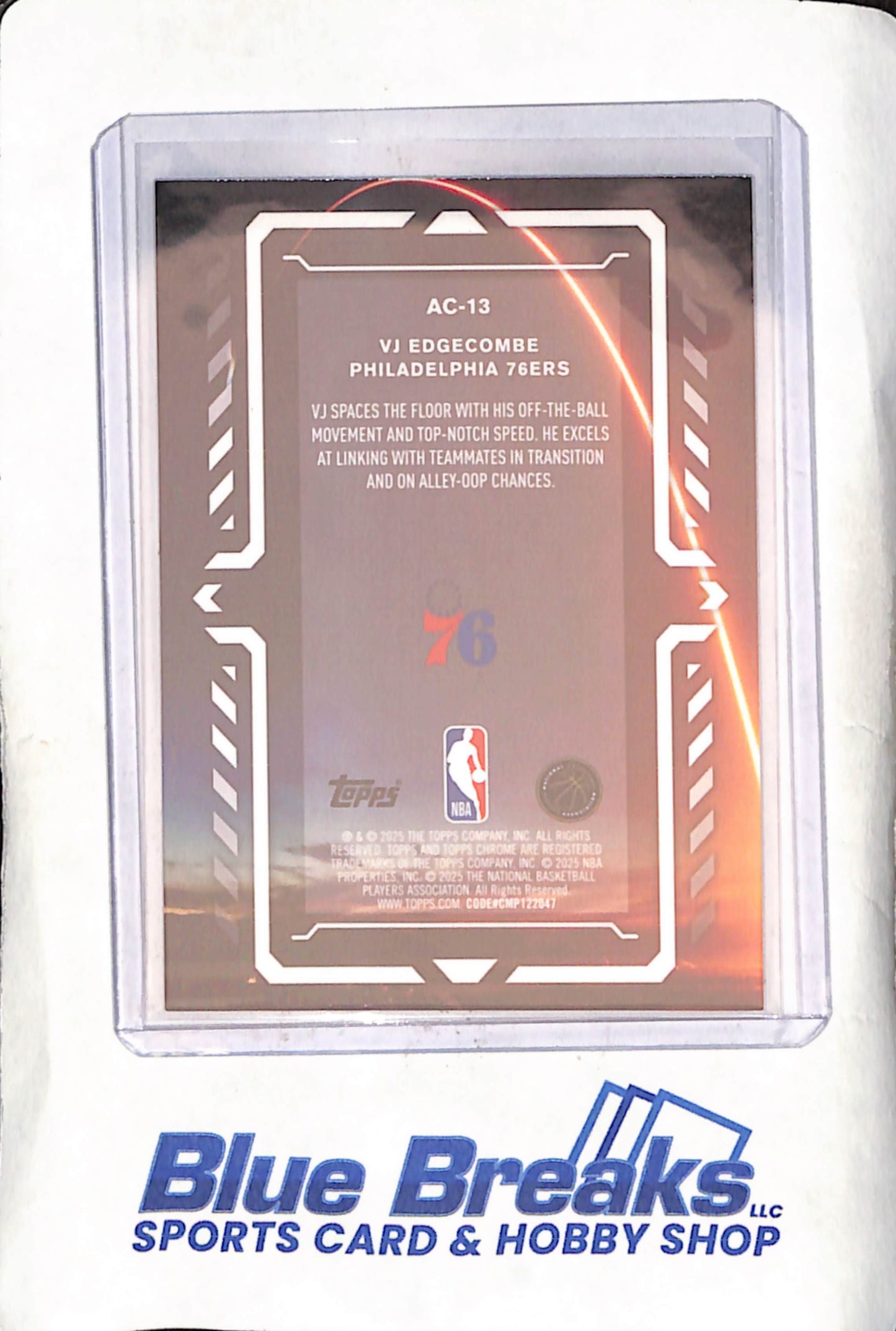 2025 Topps Chrome - VJ Edgecombe - Activators - RC - RayWave - Philadelphia 76ers - Basketball - #AC-13