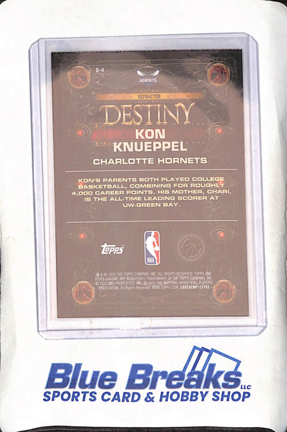 2025 Topps Chrome - Kon Knueppel - Destiny - RC - Refractor - Charlotte Hornets - Basketball - #D-4