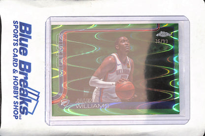 2025 Topps Chrome - Jalen Williams - Green RayWave - 36/99 - Oklahoma City Thunder - Basketball - #187