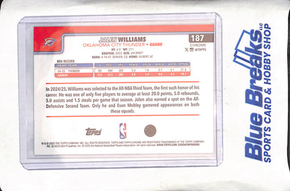 2025 Topps Chrome - Jalen Williams - Green RayWave - 36/99 - Oklahoma City Thunder - Basketball - #187