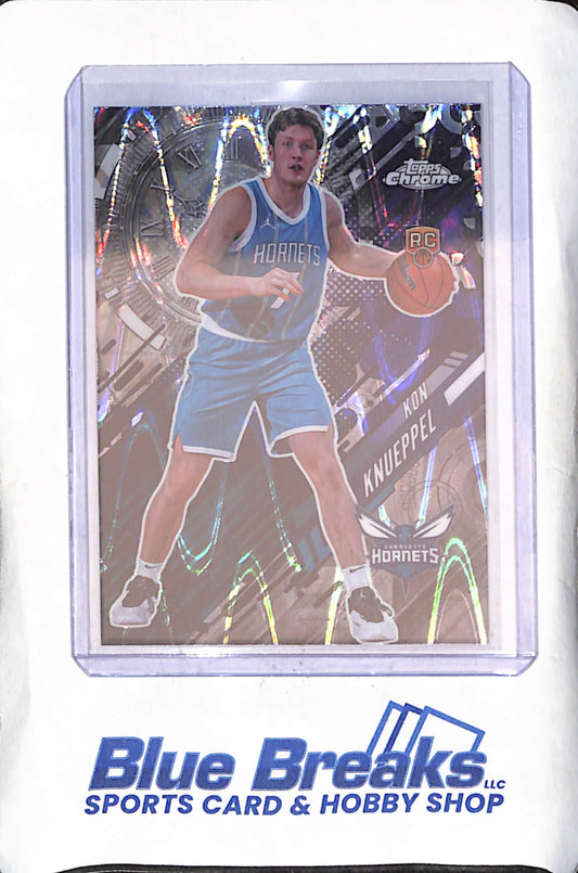 2025 Topps Chrome - Kon Knueppel - Go Time - RayWave - RC - Charlotte Hornets - Basketball - #GT-19