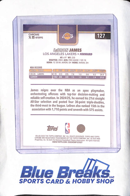 2025 Topps Chrome - LeBron James - X-fractor - Los Angeles Lakers - Basketball - #127