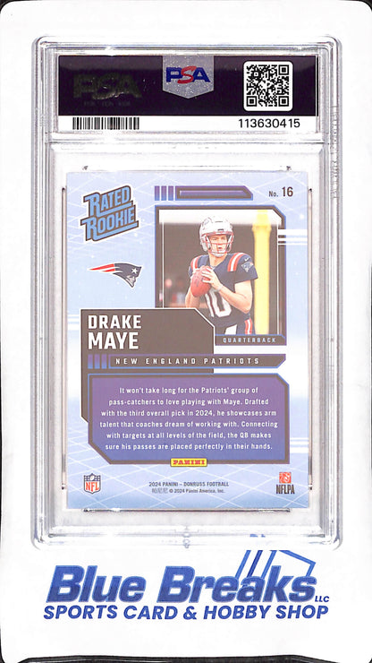 2024 Donruss - Drake Maye - Rated Rookie Retro - PSA 10 - New England Patriots - Football - #16