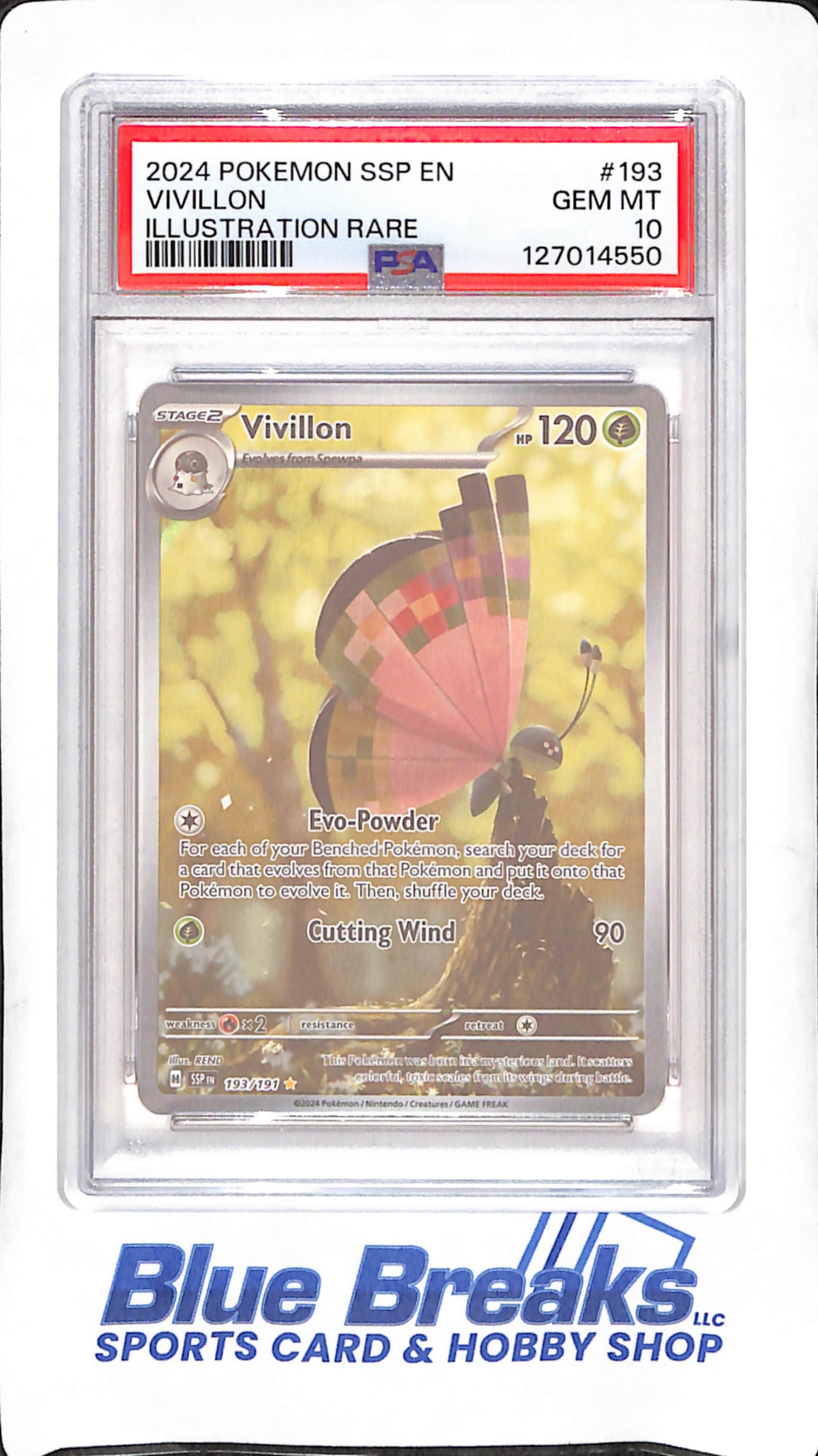 2024 Pokemon - Vivillon - Surging Sparks - Illustration Rare - PSA 10 - 193/191