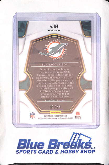 2022 Panini Select - Tua Tagovailoa - White Prizm - 7/35 - Miami Dolphins - Football - #161