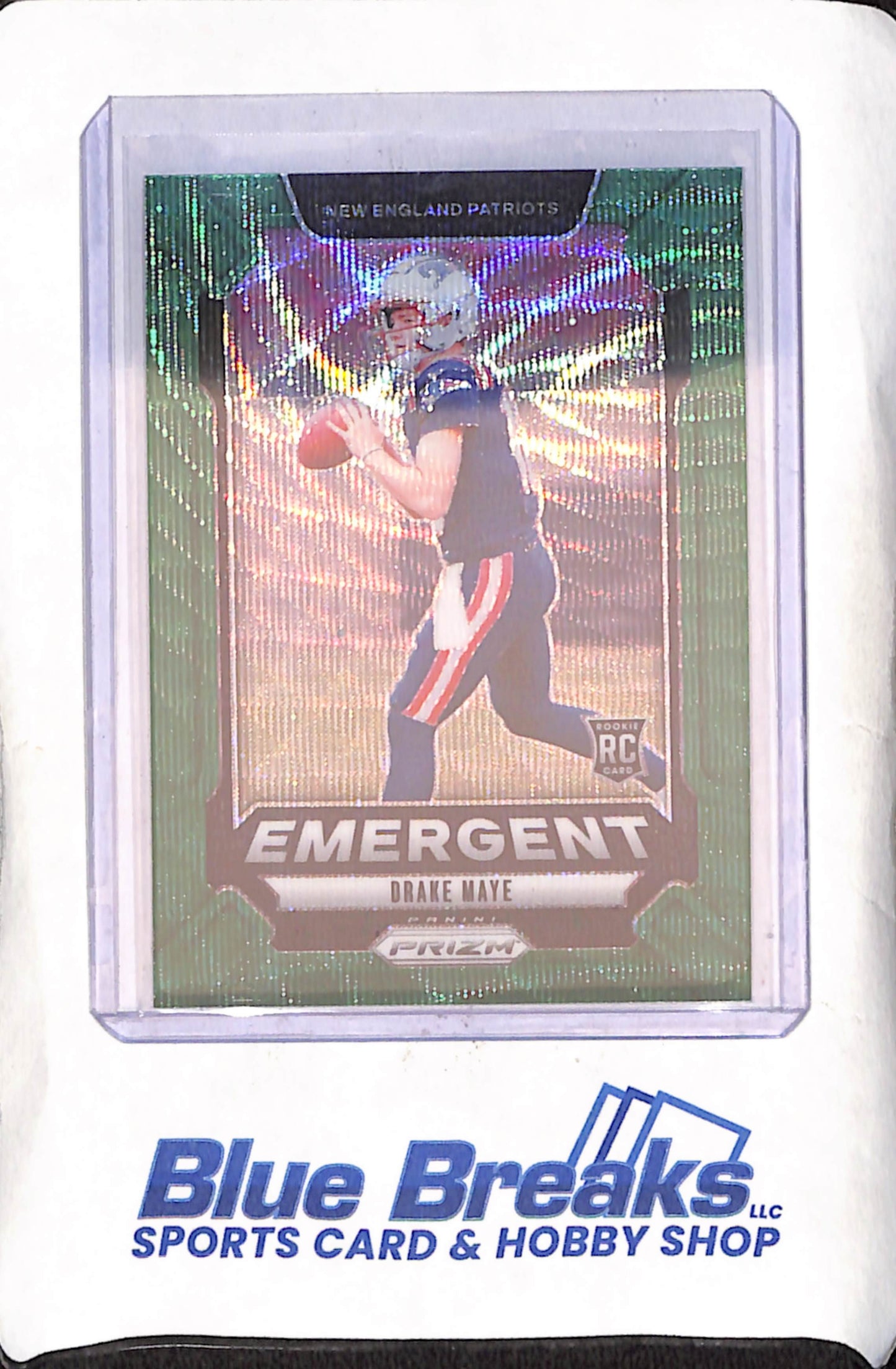 2024 Panini Prizm - Drake Maye - Green Wave Emergent - RC - New England Patriots - Football - #4