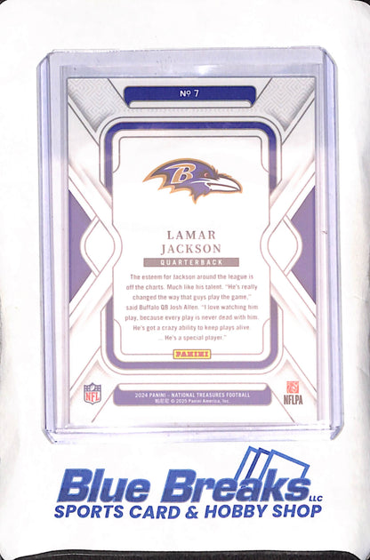 2024 National Treasures - Lamar Jackson - 32/75 - Baltimore Ravens - Football - #7