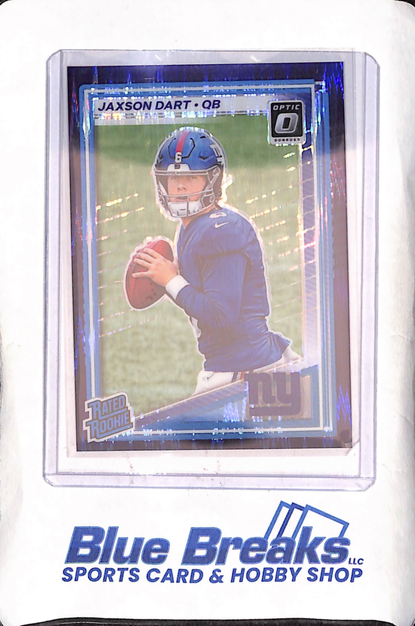 2025 Panini Donruss Optic - Jaxson Dart - Purple Shock Rated Rookie - New York Giants - Football - #273
