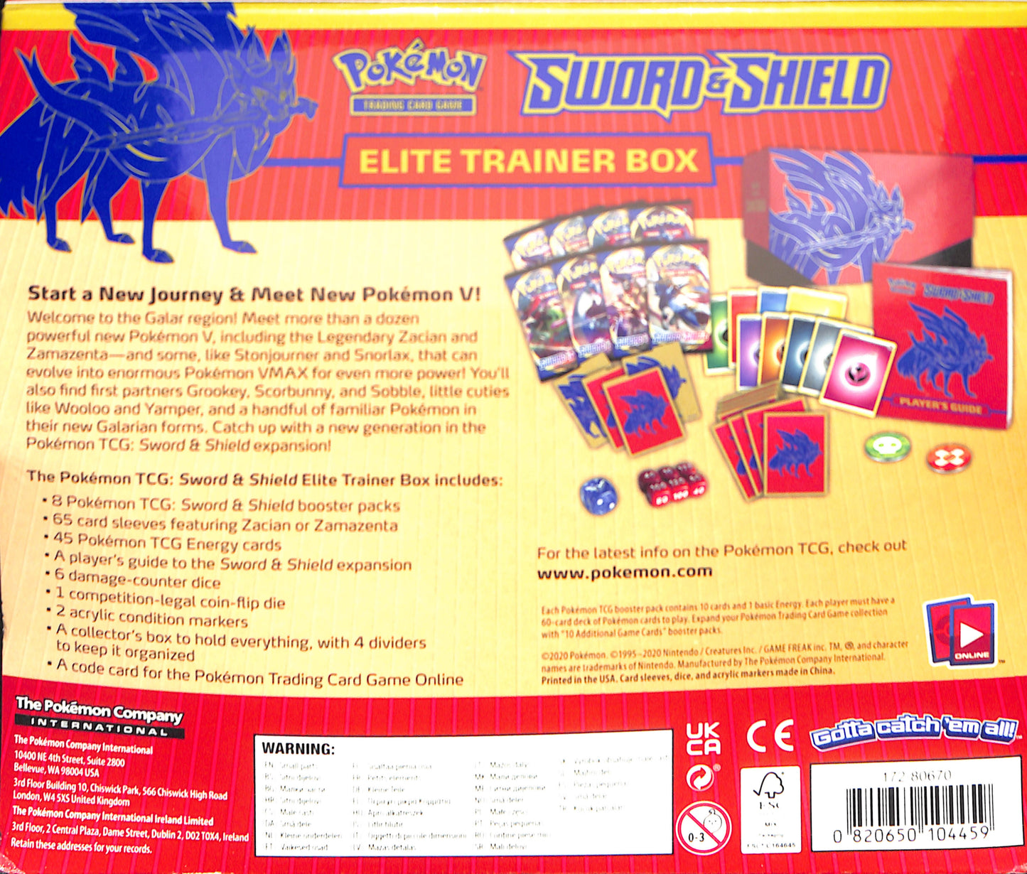 Pokemon TCG - Sword & Shield Zamazenta Elite Trainer Box - Sealed Wax