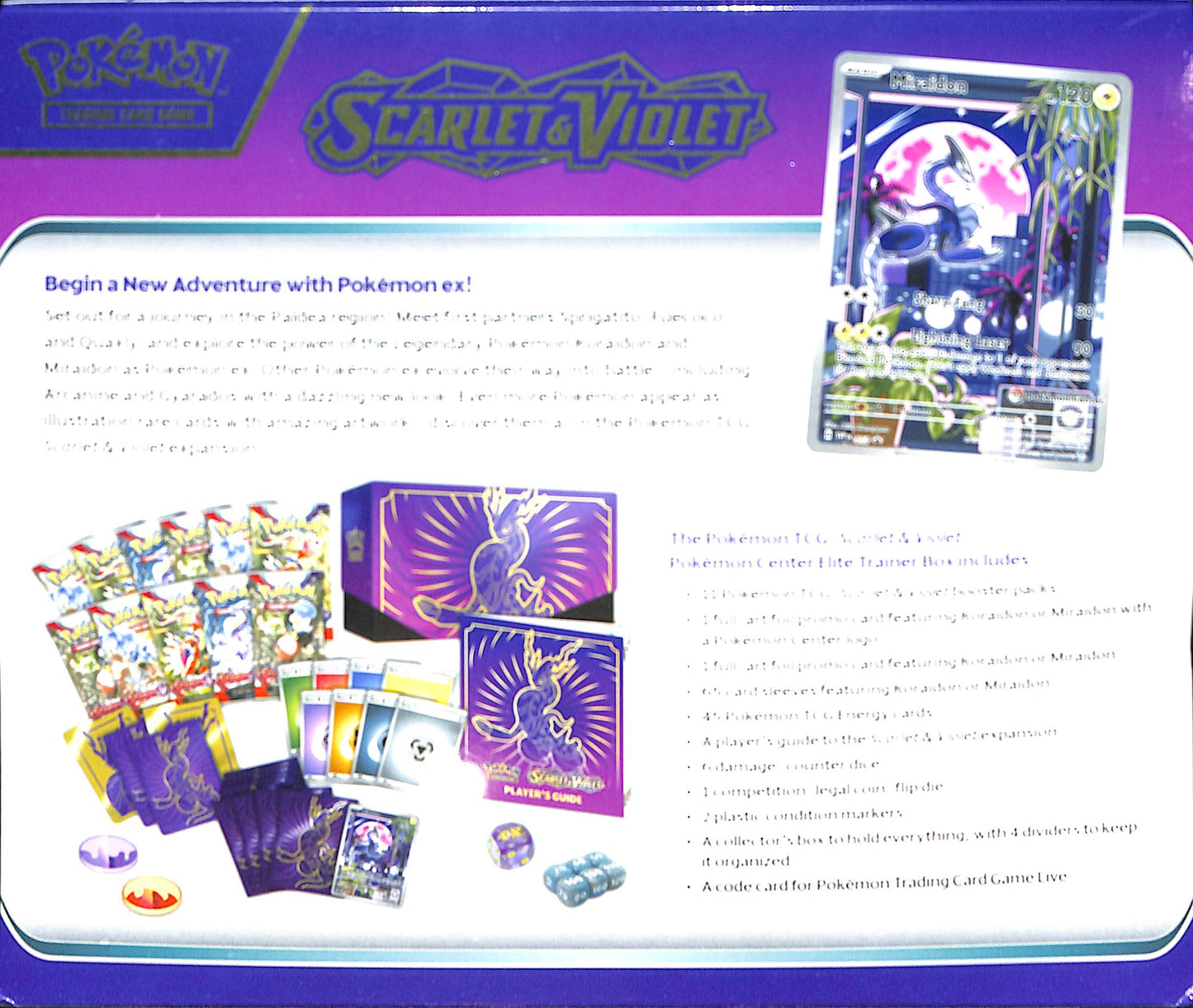 Scarlet & Violet Pokemon Center Elite Trainer Box (Exclusive) [Miraidon] - SV01: Scarlet & Violet Base Set (SV1) - Pokemon - Sealed Wax