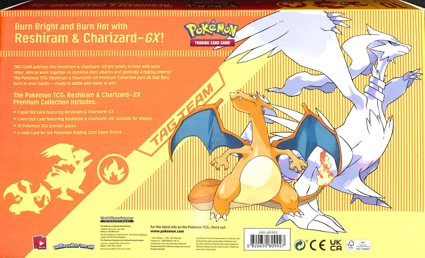 Reshiram & Charizard GX Premium Collection - Miscellaneous Cards & Products (MCAP) - Pokemon - Sealed Wax