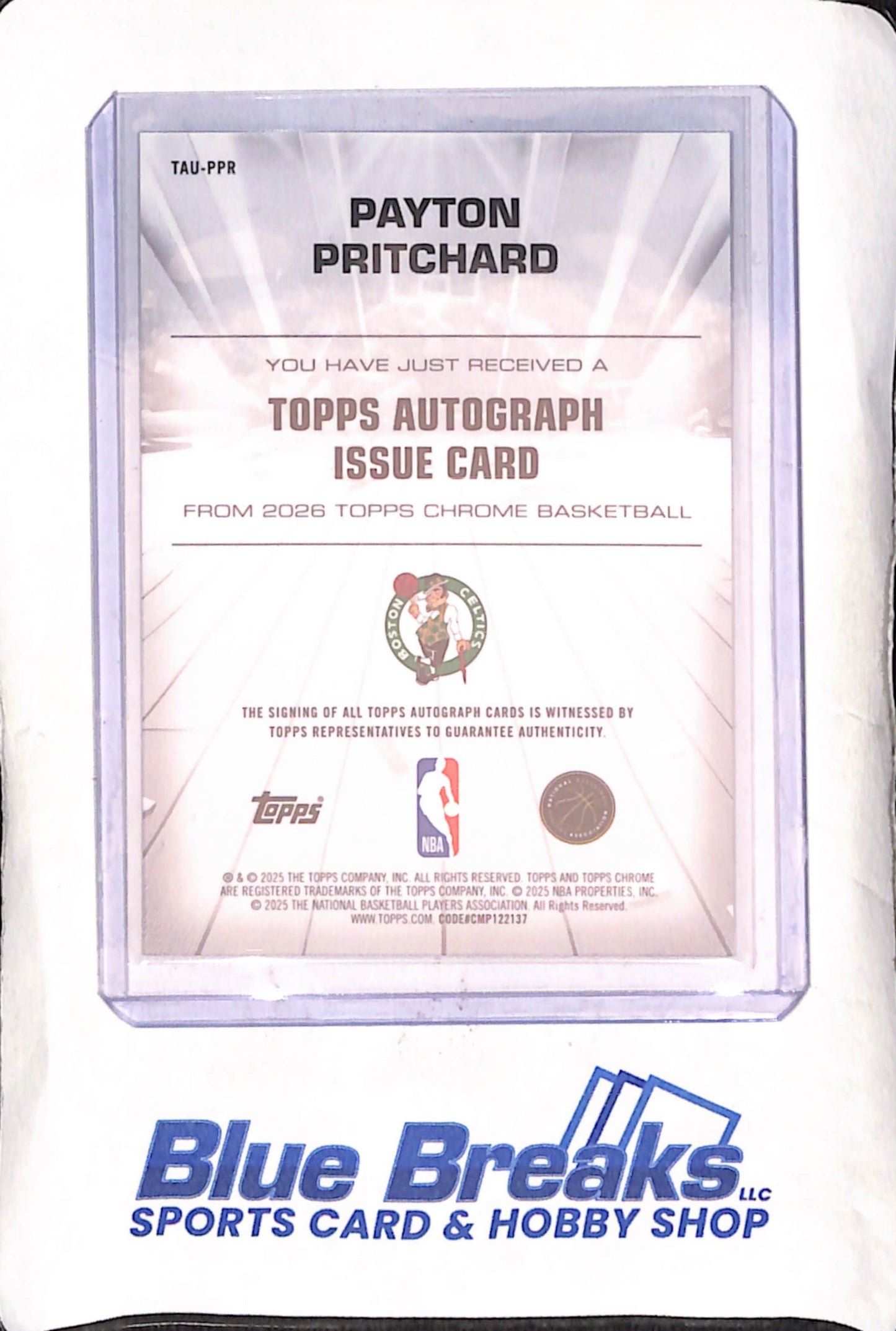 2025 Topps Chrome - Payton Pritchard - Autograph - Boston Celtics - Basketball - #TAU-PPR