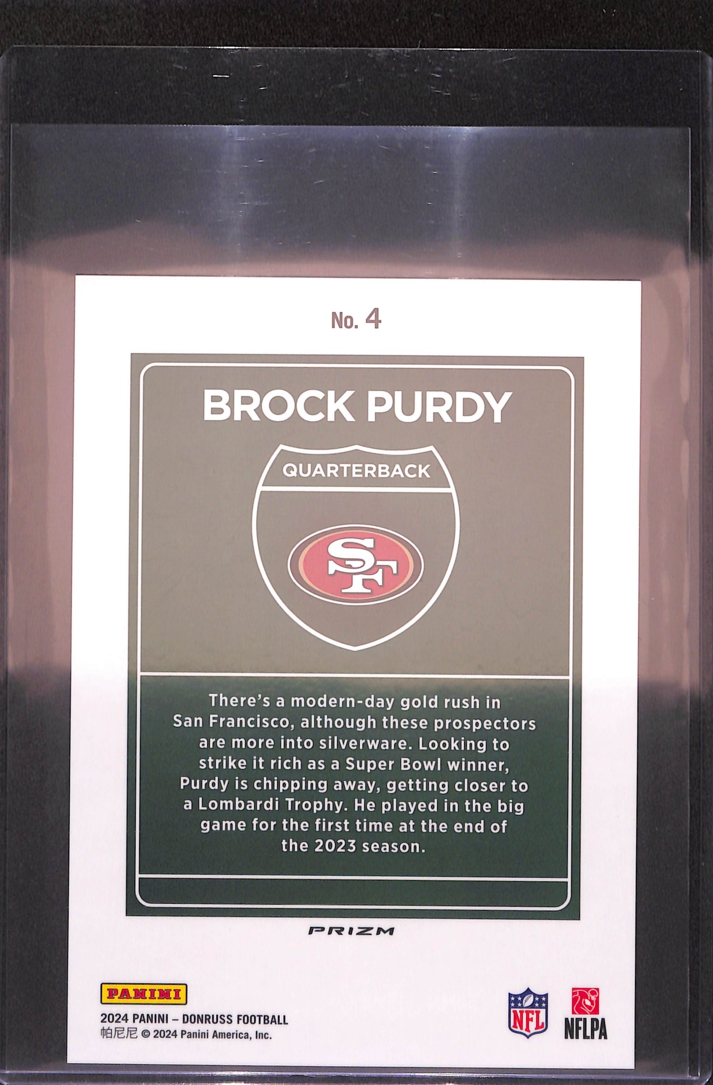 2024 Panini Donruss - Brock Purdy - Downtown - Oversized - San Francisco 49ers - Football - #4