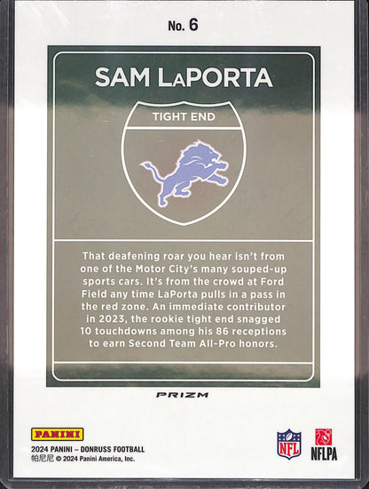2024 Panini Donruss - Sam LaPorta - Downtown - Oversized - Detroit Lions - Football - #6